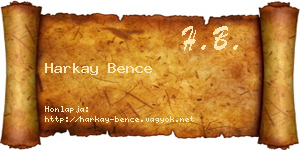Harkay Bence névjegykártya